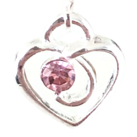 Clipoorbellen hartjes met 1 glitter roze, hangoorbellen