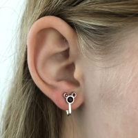 Clipoorbellen Mickey / Mini Mouse donkerrood, knopje