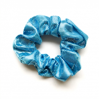 Scrunchie turquoise grote glitters
