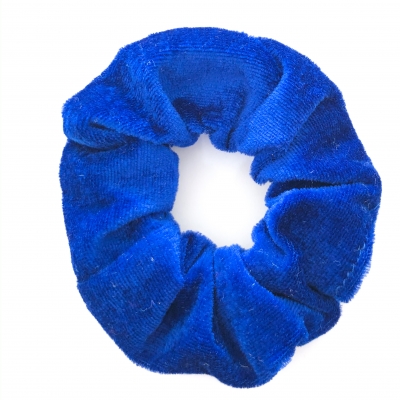 Scrunchie blauw velours Scrunchie blauw velours