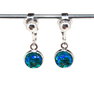 Clipoorbellen zeemeerminschubben mini turquoise, hangoorbellen