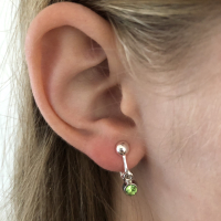 Clipoorbellen miniglitter appeltjesgroen, hangoorbellen