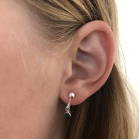 Clipoorbellen miniglitter donkergroen, hangoorbellen