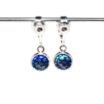 Clipoorbellen zeemeerminschubben mini blauw, hangoorbellen