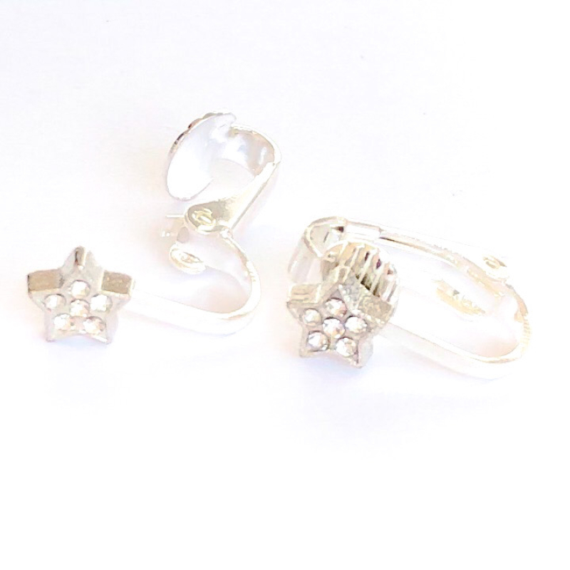 Clipoorbellen sterretje glitter, knopje