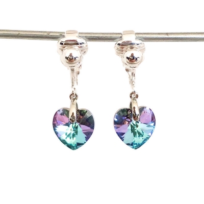 Clipoorbellen chique oorbellen met Stellux Austrian Crystal, hangoorbellen Clipoorbellen chique oorbellen met Stellux Austrian Crystal, hangoorbellen