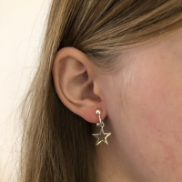 Clipoorbellen sterretje groot, hangoorbellen