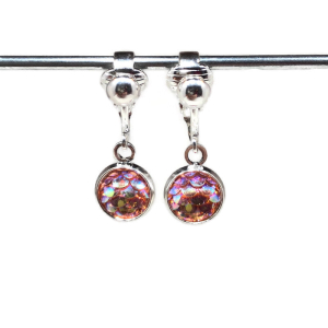 Clipoorbellen zeemeerminschubben mini lichtroze, hangoorbellen