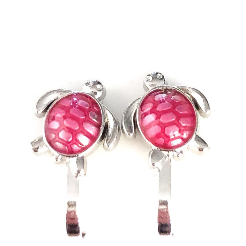 Clipoorbellen schildpad roze, knopje