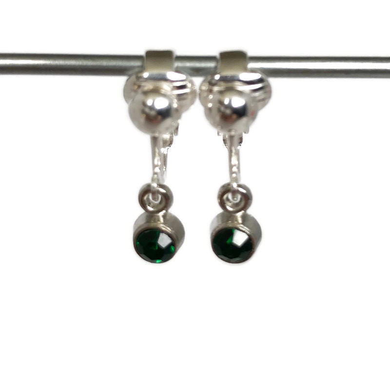 Clipoorbellen miniglitter donkergroen, hangoorbellen