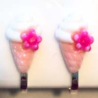 Clipoorbellen ijsje lichtroze, knopje