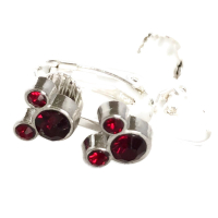 Clipoorbellen Mickey / Mini Mouse donkerrood, knopje