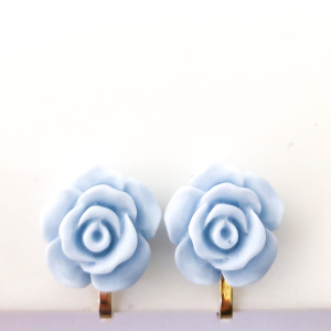 Clipoorbellen bloem lichtblauw plastic groot, knopje