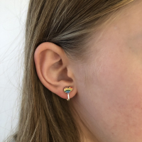 Clipoorbellen hartje regenboog, knopje