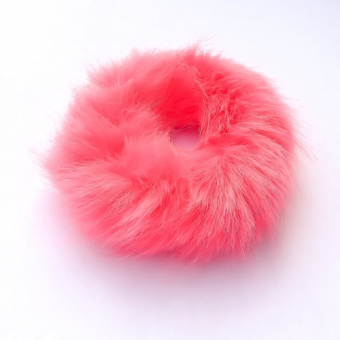 Scrunchie fluffy, roze