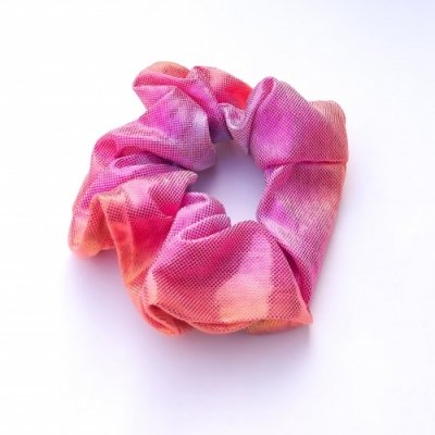 Scrunchie glimmend, roze/oranje