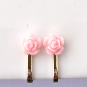 Clipoorbellen bloem lichtroze plastic mini, knopje