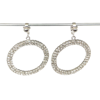 Clipoorbellen grote ringen met glitters, hangoorbellen