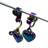 Regenboog hartje gesloten, hangoorbellen