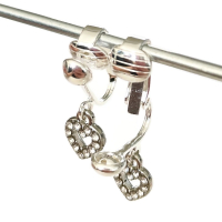 Clipoorbellen kleine glitterhartjes kleurloos, hangoorbellen