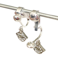 Clipoorbellen kleine glitterkusjes kleurloos, hangoorbellen