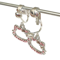 Clipoorbellen Hello Kitty met heel veel glitters, roze, hangoorbellen