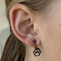 Regenboog hondenpootjes, hangoorbellen