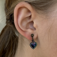 Regenboog hartje gesloten, hangoorbellen