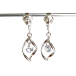 Clipoorbellen chique gedraaide verzilverde glitteroorbellen, hangoorbellen