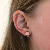 Clipoorbellen alpaca lama roze, knopje