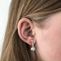 Clipoorbellen zeemeerminschubben mini zilver, hangoorbellen