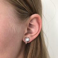 Clipoorbellen zeemeerminschubben mini zilver, knopjes