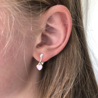 Clipoorbellen minihartjes lichtroze, hangoorbellen