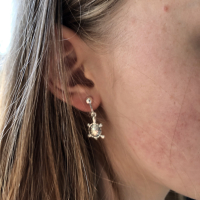 Clipoorbellen zilver schildpad, hangoorbellen