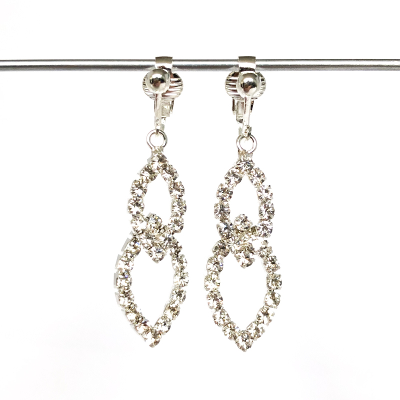 Clipoorbellen dubbele druppels chique, hangoorbellen