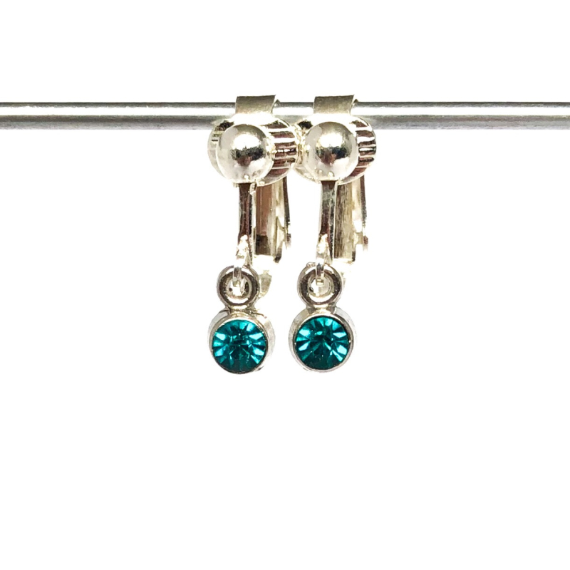 Clipoorbellen miniglitter turquoise, hangoorbellen