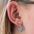 Clipoorbellen grote glitterhartjes Blauw, hangoorbellen