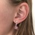 Clipoorbellen glitterbloem roze, hangoorbellen