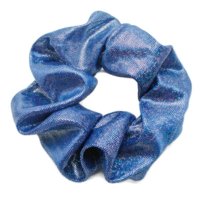 Scrunchie donkerblauw met kleine glitters