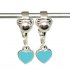 Clipoorbellen minihartjes turquoise, hangoorbellen
